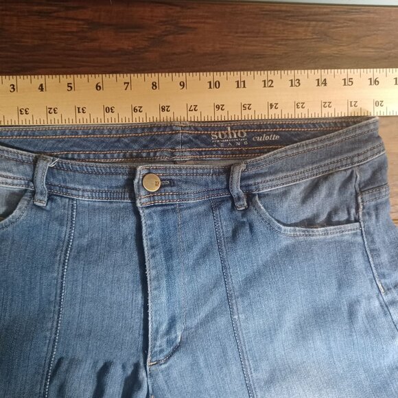 SOHO Jeans Womens 10 Culotte Wide Leg Relaxed Baggy Stretch High Waist Comfort - Picture 11 of 14